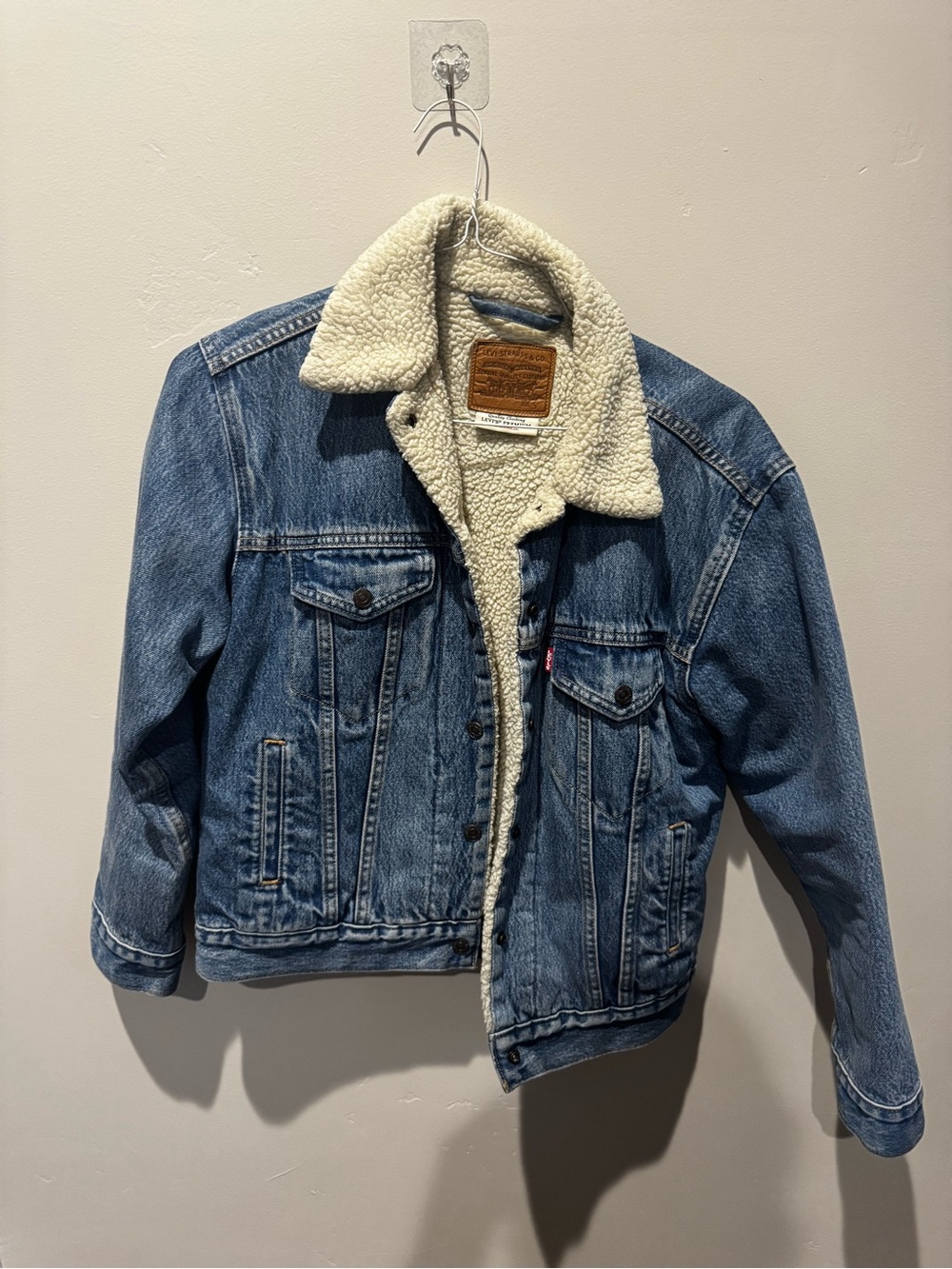 Women’s Blue Denim Sherpa-Lined Jacket